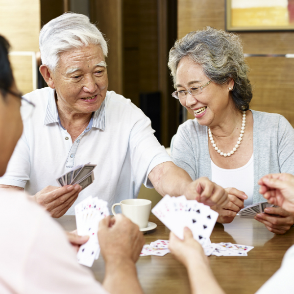 Eldercare Singapore, Care of Elderly, Senior Playing Cards at Senior Day Care Centre